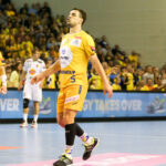 28.11.2015 Kielce. VTK - Vardar. Druga połowa meczu. Radość Michała Jureckiego / Stanisław Blinstrub / Radio Kielce