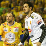 28.11.2015 Kielce. VTK - Vardar. Druga połowa meczu. Uros Zorman i Ilija Abutovic / Stanisław Blinstrub / Radio Kielce