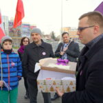 18.12.2015. Happening Partii Razem przed siedzibą świętokrzyskiego PiS / Kamil Król / Radio Kielce