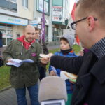 18.12.2015. Happening Partii Razem przed siedzibą świętokrzyskiego PiS / Kamil Król / Radio Kielce