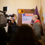 18.12.2015. Happening Partii Razem przed siedzibą świętokrzyskiego PiS / Kamil Król / Radio Kielce