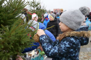 19.12.2015. Strojenie choinek na rynku w Daleszycach / Kamil Król / Radio Kielce