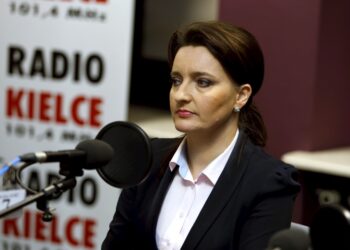 18.01.2016 Kielce. Audycja Punkty Widzenia w Radiu Kielce. Marzena Okła Drewnowicz. / Jarosław Kubalski / Radio Kielce