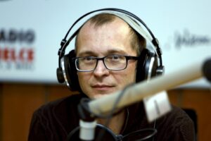 18.01.2016 Kielce. Audycja Punkty Widzenia w Radiu Kielce. Prowadzący Bartłomiej Zapała. / Jarosław Kubalski / Radio Kielce