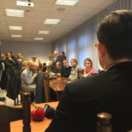 26.01.2016 Kielce. KKSM. Spotkanie pracowników i dziennikarzy z syndykiem Tycjanem Saltarskim. / Robert Felczak / Radio Kielce