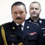08.01.2016 Kielce. Pożegnanie Komendanta Miejskiego Państwowej Straży Pożarnej st. bryg.  Krzysztofa Janickiego. Pełniącym jego obowiązki został st. bryg. Robert Sabat. / Jarosław Kubalski / Radio Kielce