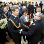 15.01.2016 Kielce. Pożegnanie Komendanta Wojewódzkiego PSP generała Zbigniewa Muszczaka i jego zastępcy starszego brygadiera Grzegorza Ryskiego. I powołanie nowego młodszego brygadiera Adama Czajki. / Jarosław Kubalski / Radio Kielce