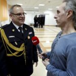 15.01.2016 Kielce. Pożegnanie Komendanta Wojewódzkiego PSP generała Zbigniewa Muszczaka i jego zastępcy starszego brygadiera Grzegorza Ryskiego. I powołanie nowego młodszego brygadiera Adama Czajki. Zbigniew Muszczak i Marcin Przemirski. / Jarosław Kubalski / Radio Kielce