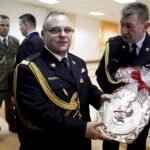 15.01.2016 Kielce. Pożegnanie Komendanta Wojewódzkiego PSP generała Zbigniewa Muszczaka i jego zastępcy starszego brygadiera Grzegorza Ryskiego. I powołanie nowego młodszego brygadiera Adama Czajki. / Jarosław Kubalski / Radio Kielce