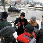 Kielce. Skrzyżowanie Al. Tysiąclecia z al. Solidarności i ulica Domaszowską. Konferencja prasowa Stowarzyszenia Kieleckie Inwestycje. / Jarosław Kubalski / Radio Kielce