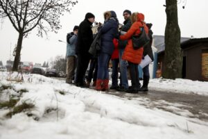 Kielce. Skrzyżowanie Al. Tysiąclecia z al. Solidarności i ulica Domaszowską. Konferencja prasowa Stowarzyszenia Kieleckie Inwestycje. / Jarosław Kubalski / Radio Kielce