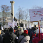 23.1.2016 Kielce. KOD manifestował przeciw inwigilacji internetu. / Wojciech Habdas / Radio Kielce