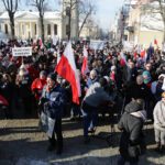 23.1.2016 Kielce. KOD manifestował przeciw inwigilacji internetu. / Wojciech Habdas / Radio Kielce   /   Manifestacja KOD w Kielcach