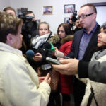 9.3.2015 Kielce. Protest "Solidarności" przed biurami poselskimi PO i PSL / Wojciech Habdas / Radio Kielce