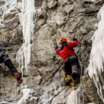 4.1.2016 Kielce. Alpiniści zrobili skałkach rezerwatu Kadzielnia lodospad. / Wojciech Habdas / Radio Kielce