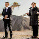 29.1.2016 Kopalnia Jaźwica. Premier Beata Szydło i Minister Sprawiedliwości Zbigniew Ziobro z wizytą w kopalni Jaźwica. / Wojciech Habdas / Radio Kielce