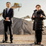 29.1.2016 Kopalnia Jaźwica. Premier Beata Szydło i Minister Sprawiedliwości Zbigniew Ziobro z wizytą w kopalni Jaźwica. / Wojciech Habdas / Radio Kielce