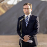 29.1.2016 Kopalnia Jaźwica. Premier Beata Szydło i Minister Sprawiedliwości Zbigniew Ziobro z wizytą w kopalni Jaźwica. / Wojciech Habdas / Radio Kielce