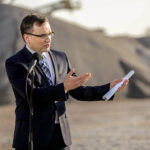 29.1.2016 Kopalnia Jaźwica. Premier Beata Szydło i Minister Sprawiedliwości Zbigniew Ziobro z wizytą w kopalni Jaźwica. / Wojciech Habdas / Radio Kielce