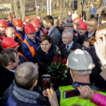 29.1.2016 Kopalnia Jaźwica. Premier Beata Szydło i Minister Sprawiedliwości Zbigniew Ziobro z wizytą w kopalni Jaźwica. / Radio Kielce