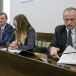 05.01.2016 Kielce. Nadzwyczaja sesja Rady Miasta o odwołanie prezydium rady. Dawid Kędziora, Joanna Winairska, Krzystzof Adamczyk / Stanisław Blinstrub / Radio Kielce