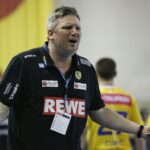 Vive Tauron Kielce kontra Rhein Neckar Loewen (20 lutego 2016 r.) Nikolaj Jacobsen. / Jarosław Kubalski / Radio Kielce