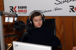 21.02.2016 w DDD gościli przedstawiciele Effectora Kielce. Adrian Buchowski (przyjmujący) i Adam Swaczyna (asyst. trenera) / Marek Wtorek / Radio Kielce