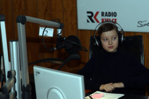 21.02.2016 w DDD gościli przedstawiciele Effectora Kielce. Adrian Buchowski (przyjmujący) i Adam Swaczyna (asyst. trenera) / Marek Wtorek / Radio Kielce