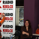 21.02.2016 w DDD gościli przedstawiciele Effectora Kielce. Adrian Buchowski (przyjmujący)  i Adam Swaczyna (asyst. trenera) / Marek Wtorek / Radio Kielce