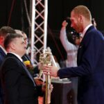 05.02.2016 Kielce. Gala 64 Plebiscytu Sportowego. Najpopularniejsi sportowcy 2015 roku. 9. Michał Przybyła (Korona Kielce, piłka nożna) / Jarosław Kubalski / Radio Kielce