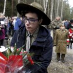 14.02.2016 Skarżysko Kamienna , Bór. 76 rocznica rozstrzelania przez Niemców 360 mieszkańców Skarżyska w 1940 roku. / Jarosław Kubalski / Radio Kielce