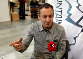 13.02.2016 Kielce. Denis Urubko, wspinacz i himalaista. / Jarosław Kubalski / Radio Kielce