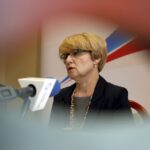 26.02.2016 Kielce. Naczelnik IPN Dorota Koczwańska-Kalita podczas konferencji na temat obchodów Dnia Żołnierzy Wyklętych. / Jarosław Kubalski / Radio Kielce