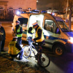 22.02.2016 Wypadek z udziałem rowerzysty w centrum Kielc. / Stanisław Blinstrub / Radio Kielce