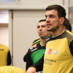 11.02.2016 Krisianstad. IFK-VTK. Pierwsza część meczu. Michał Jurecki / Stanisław Blinstrub / Radio Kielce