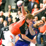 11.02.2016 Krisianstad. IFK-VTK. Druga połowa meczu. Michał Jurecki / Stanisław Blinstrub / Radio Kielce