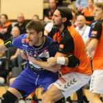 11.02.2016 Krisianstad. IFK-VTK. Druga połowa meczu. Uros Zorman / Stanisław Blinstrub / Radio Kielce