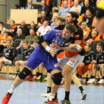 11.02.2016 Krisianstad. IFK-VTK. Druga połowa meczu. Julen Aguinagalde / Stanisław Blinstrub / Radio Kielce