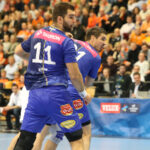 11.02.2016 Krisianstad. IFK-VTK. Pierwsza część meczu. Tobias Reichman / Stanisław Blinstrub / Radio Kielce