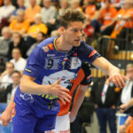 11.02.2016 Krisianstad. IFK-VTK. Druga połowa meczu. Tobias Reichman / Stanisław Blinstrub / Radio Kielce