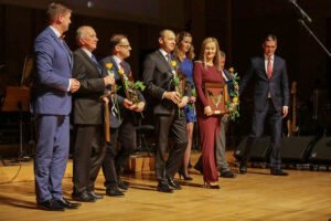 9.2.2016 Kielce. Gala wręczenia "Świętokrzyskich Victorii". Nominowani w kategorii "Przedsiębiorczość" / Wojciech Habdas / Radio Kielce