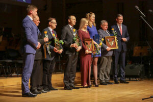 9.2.2016 Kielce. Gala wręczenia "Świętokrzyskich Victorii". Nominowani w kategorii "Przedsiębiorczość" / Wojciech Habdas / Radio Kielce