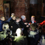 29.2.2016 Kielce. Konferencja prasowa przedstawicieli Komitetu Referendalnego, Arkadiusz Stawicki, i nowy rzecznik prasowy Komitetu Referendalnego Maksymilian Materna. / Wojciech Habdas / Radio Kielce