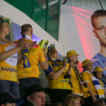 19.03.2016. 1/8 finału Ligi Mistrzów: Mieszkow Brześć - Vive Tauron Kielce. Kieleccy kibice / Kamil Król / Radio Kielce