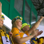 19.03.2016. 1/8 finału Ligi Mistrzów: Mieszkow Brześć - Vive Tauron Kielce. Kieleccy kibice / Kamil Król / Radio Kielce