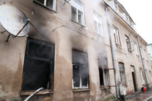 01.03.2016 Kielce. Pożar mieszkania w kamienicy przy Słowackiego / Radio Kielce