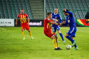 18.03.2016 Kielce. Korona Kielce - Piast Gliwice. Vladimir Jovanovic / Stanisław Blinstrub / Radio Kielce