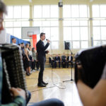 4.3.2016 Kielce. W IV LO odbyła się uroczysta akademia poświęcona rocznicy przemianowania Związku Walki Zbrojnej w Armię Krajową oraz Narodowemu Dniu Pamięci o Żołnierzach Wyklętych. / Wojciech Habdas / Radio Kielce