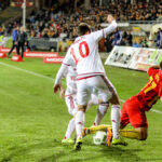 08.03.2016. Mecz 25. kolejki Ekstraklasy: Korona Kielce - Wisła Kraków. Michał Przybyła / Wojciech Habdas / Radio Kielce