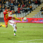 08.03.2016. Mecz 25. kolejki Ekstraklasy: Korona Kielce - Wisła Kraków. Korona zdobywa bramkę. Airam Lopez Cabrera / Wojciech Habdas / Radio Kielce